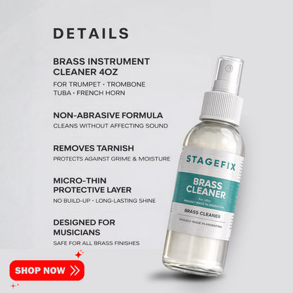 Brass Instrument Cleaner 4oz – Non-Abrasive Formula for Trumpet, Trombone, Tuba & French Horn – Removes Tarnish & Restores Shine