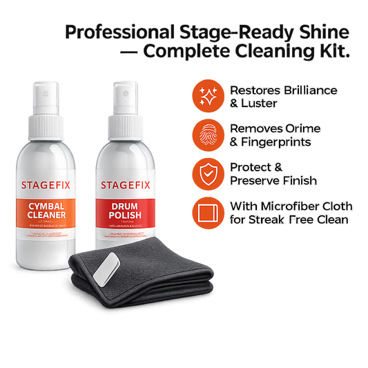 Drum Cleaning Kit – Cymbal Cleaner + Drum Polish + Microfiber Cloth