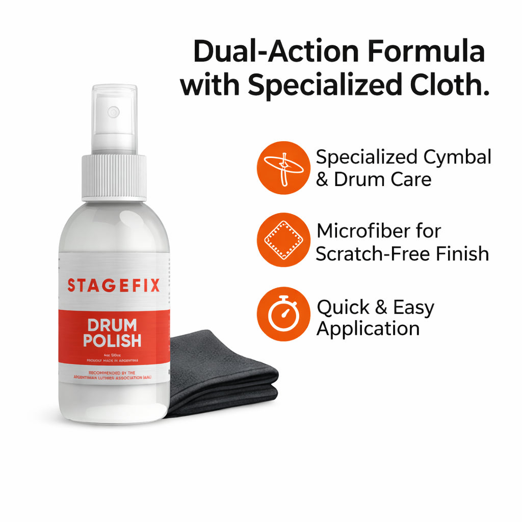 Drum Cleaning Kit – Cymbal Cleaner + Drum Polish + Microfiber Cloth