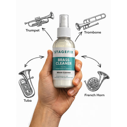 Brass Instrument Cleaner 4oz – Non-Abrasive Formula for Trumpet, Trombone, Tuba & French Horn – Removes Tarnish & Restores Shine