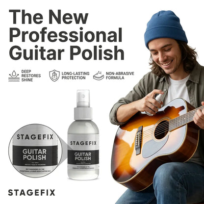Guitar Polish & Cleaner 4oz – Non-Abrasive Formula for Electric, Acoustic & Bass – Safe on Nitro, Gloss, Satin & Matte Finishes – Removes Dirt & Fingerprints