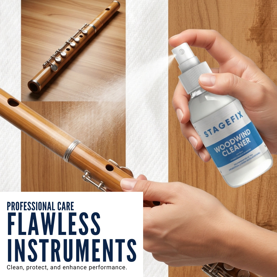 Woodwind Cleaner 4oz – Non-Abrasive Exterior Cleaner for Flute, Clarinet, Oboe & Piccolo – Safely Removes Dirt, Moisture & Grime – Safe for Instrument Finishes
