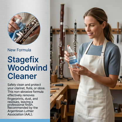 Woodwind Cleaner 4oz – Non-Abrasive Exterior Cleaner for Flute, Clarinet, Oboe & Piccolo – Safely Removes Dirt, Moisture & Grime – Safe for Instrument Finishes